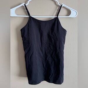 Kids/Girls Black 95% Cotton Cami / Tank Top, Size Medium 7/8